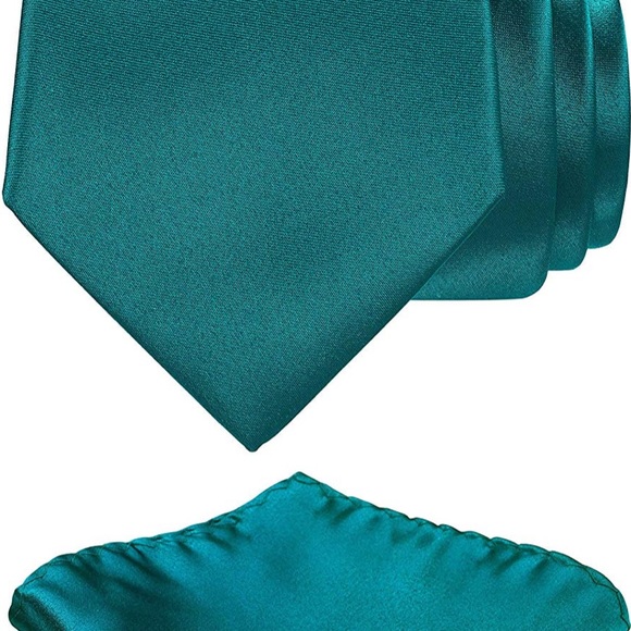 Tie G U Style Teal Tie and Pocket Square NWT - Picture 2 of 6